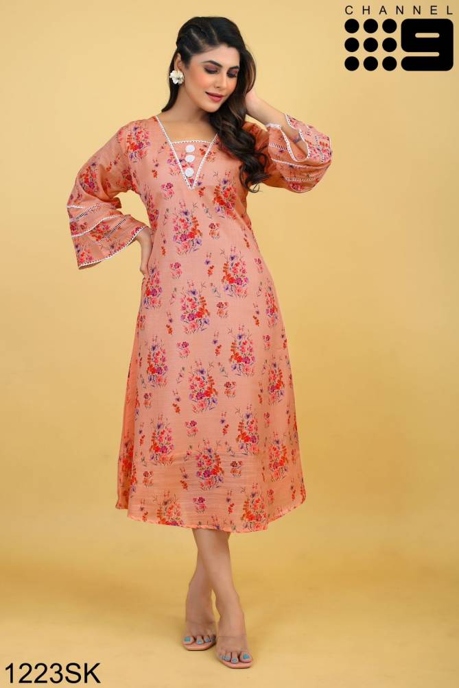 Series 1220SK To 1223SK By Channel 9 Printed Long Kurtis Catalog